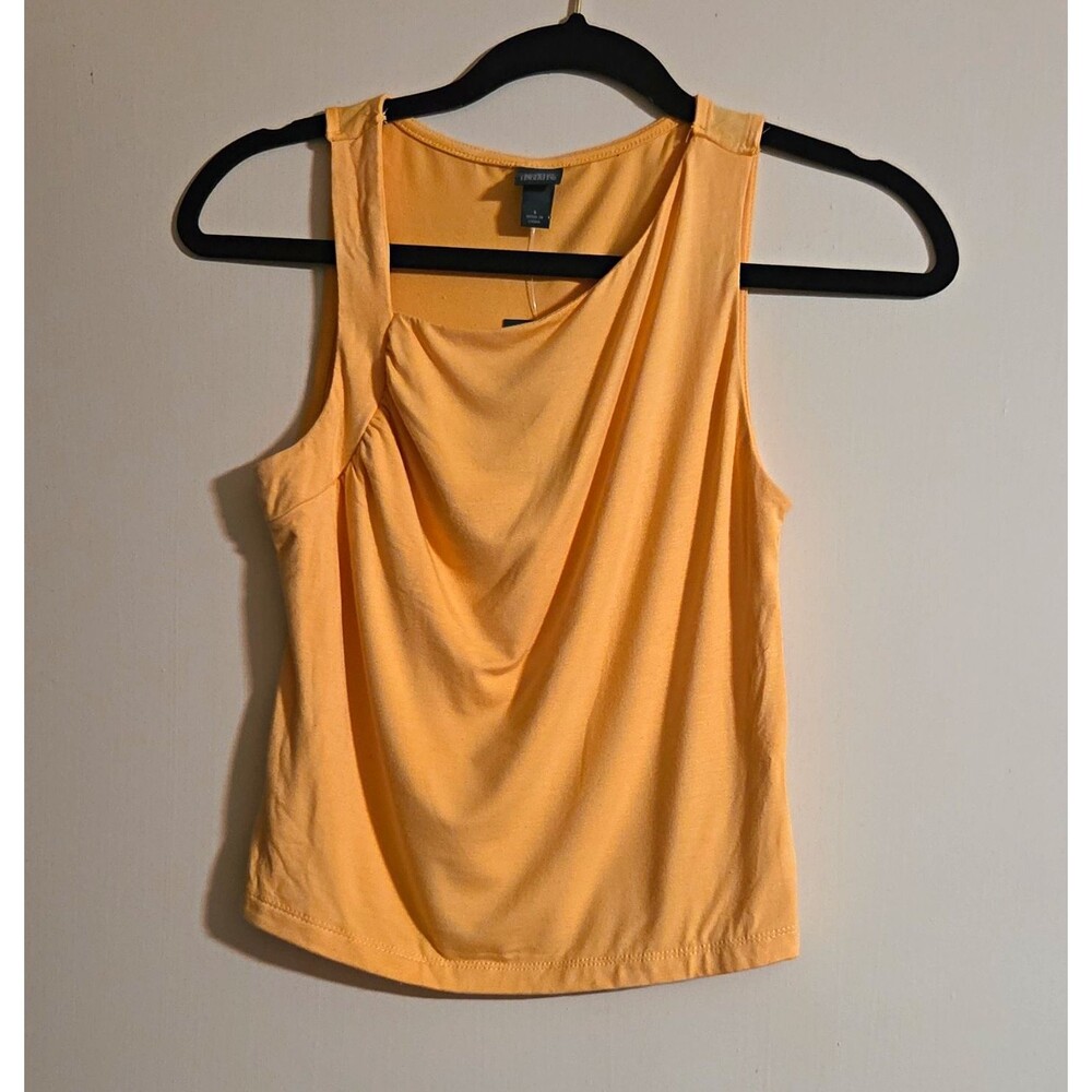 Wild Fable Yellow Draped Cowl Neck Wide Strap Tank Top, S